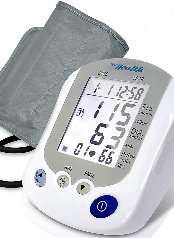 Digital Blood Pressure Monitor - Portable Automatic Pulse Rate Systolic Diastolic BP Tracker Machine- Standard Cuff Fits Large, Any Size Upper Arm