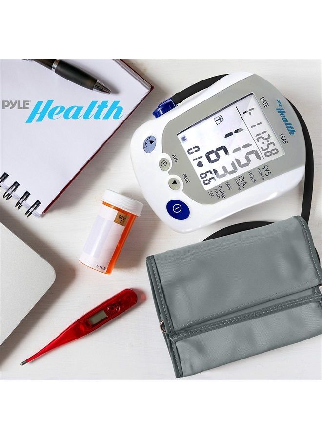Digital Blood Pressure Monitor - Portable Automatic Pulse Rate Systolic Diastolic BP Tracker Machine- Standard Cuff Fits Large, Any Size Upper Arm