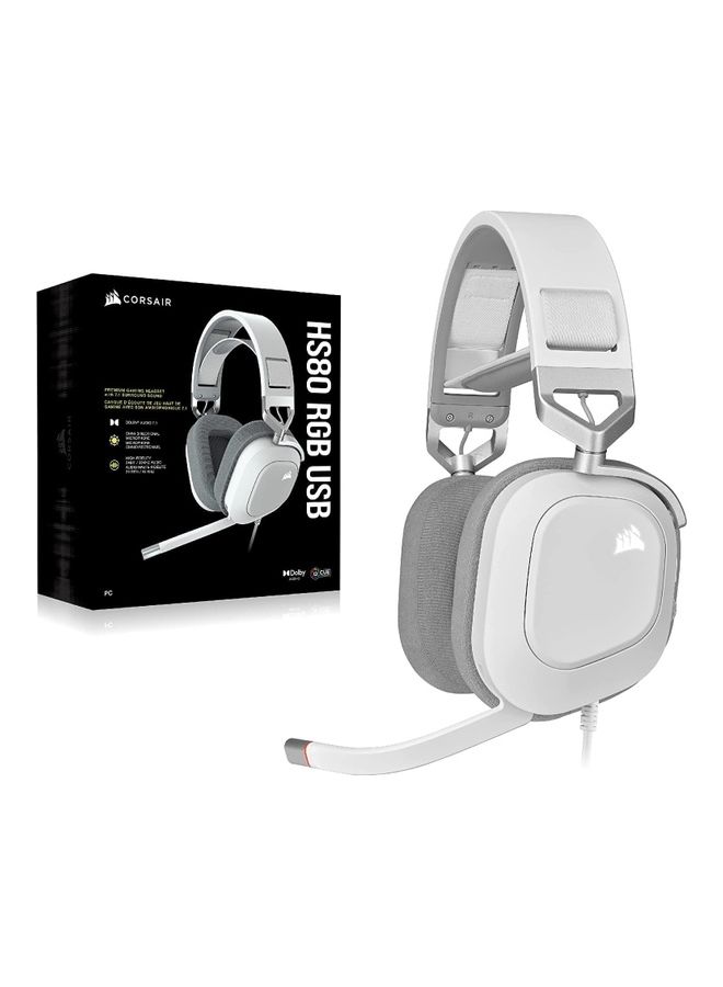 Corsair HS80 RGB USB Premium Gaming Headset-White