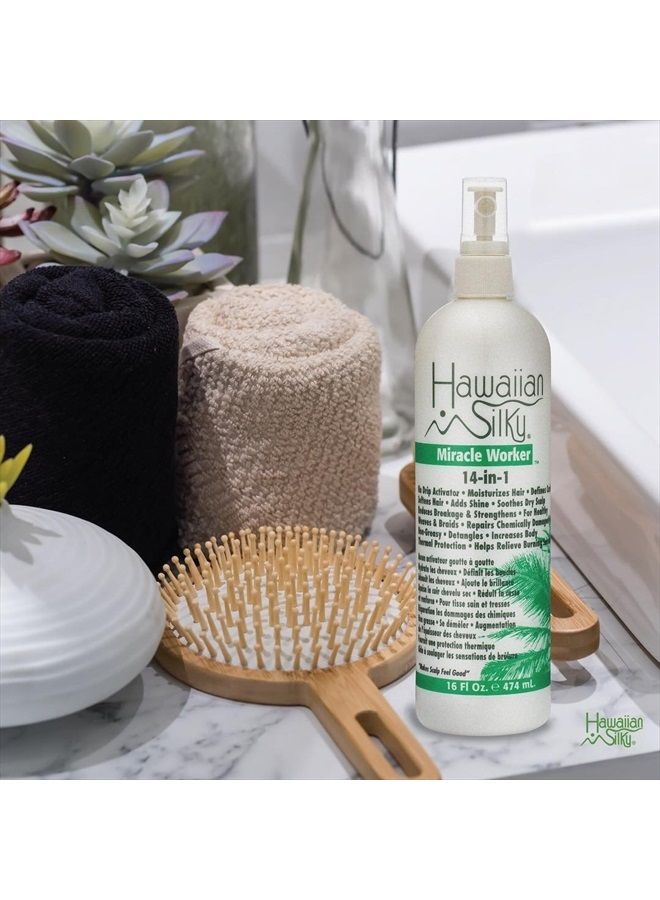 14-In-1 Leave In Keratin Oil, 16 oz Frizz-Free Treatment - Jojoba Oil Enriched - Damaged Scalp Solution - for Color Treated Hair Men, Women and Kids