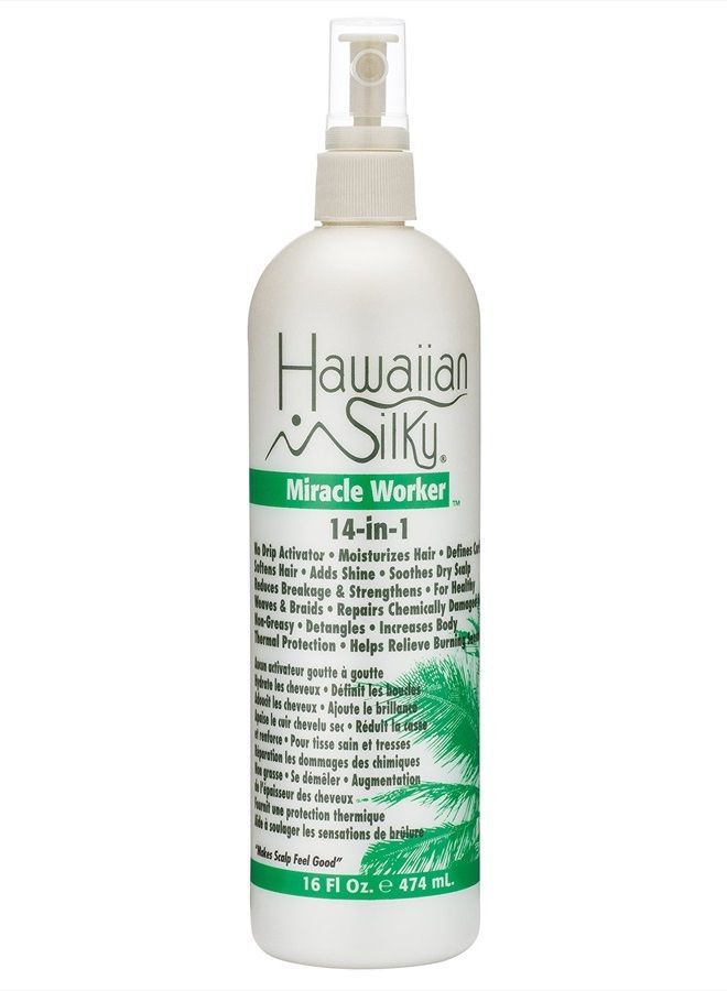 14-In-1 Leave In Keratin Oil, 16 oz Frizz-Free Treatment - Jojoba Oil Enriched - Damaged Scalp Solution - for Color Treated Hair Men, Women and Kids