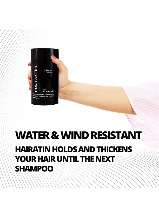 HAIRATIN Building Fibers for Thinning Hair, Black, 28G - Achieve Fuller, Natural Looking Results, Instantly Conceals Hair Loss in 10 Seconds, Thickener & Bald Spot Cover Up for Men & Women