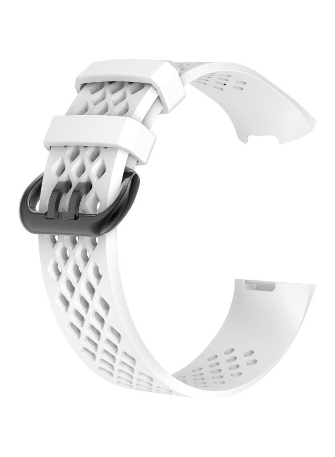 Adjustable Sport Wrist Strap For Fitbit Charge 3 White