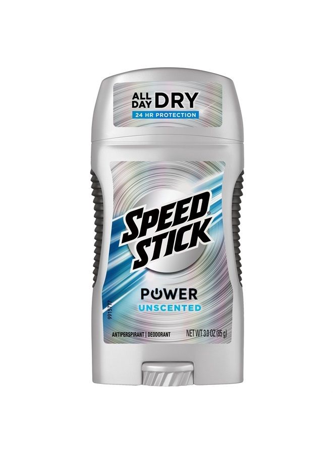 Power Antiperspirant Deodorant for Men, Unscented - 3 Ounce