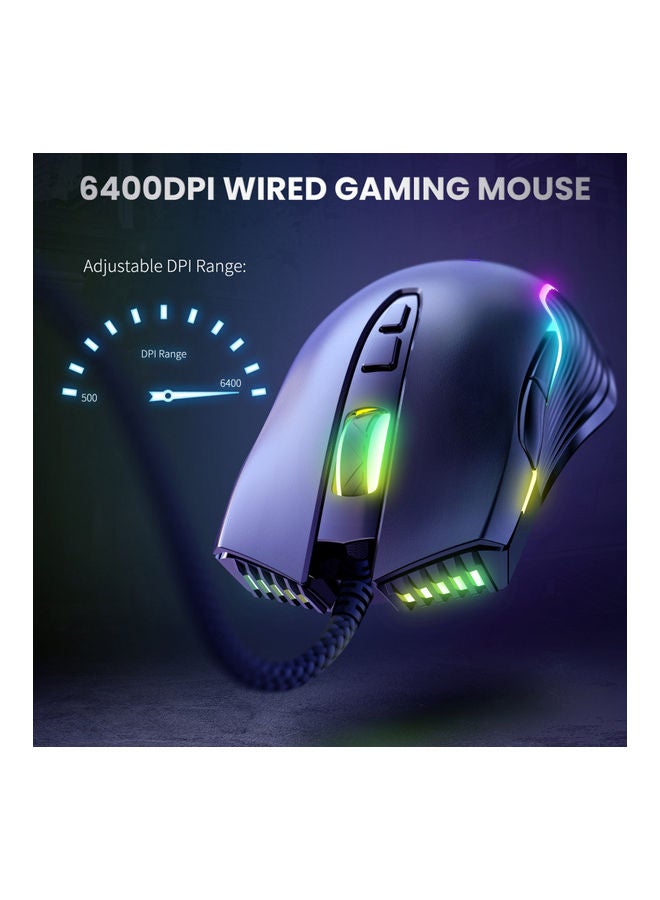 USB Wired Optical Gaming Mouse with RGB LED Light