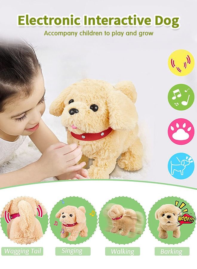 Walking Toy Dog,Walking, Barking,Tail Wagging, Kids Girls Plush Electronic Interactive Dog, Realistic Puppy Dog Toy for Kids,Plush Dog Animal Pet Toy