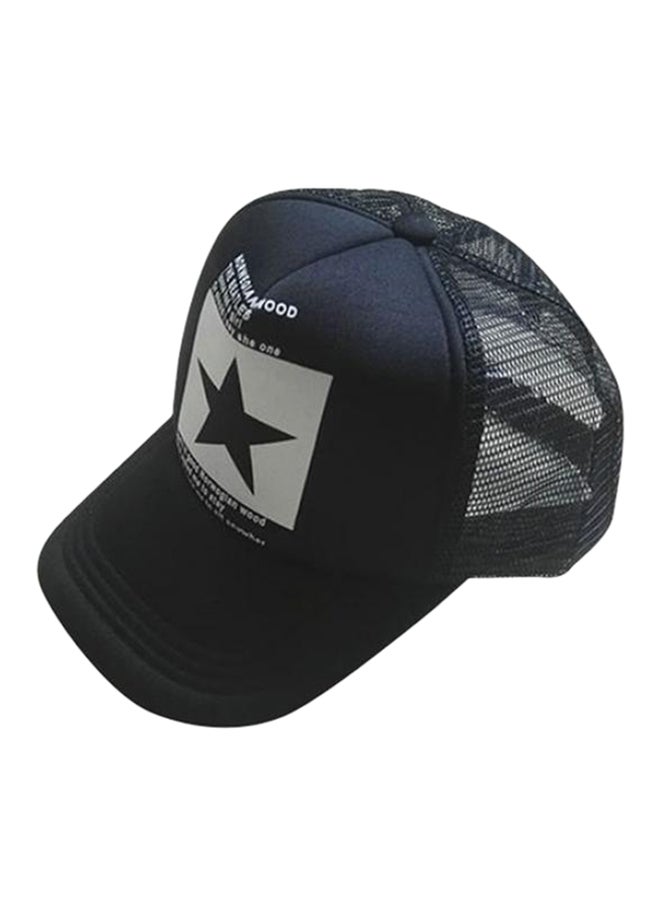 Star Pattern Cap Black