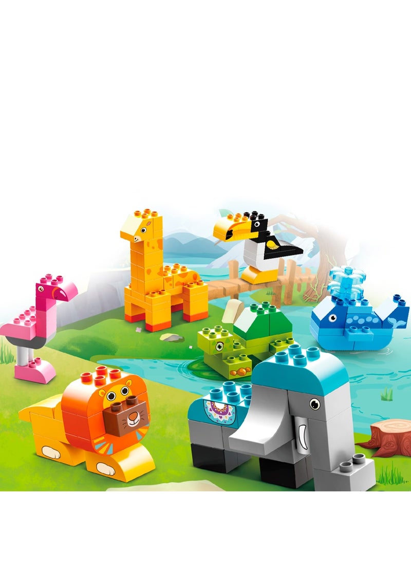 Creative Animals Toy FL1650, 102 Big Blocks Building Set for 3+ Years Old Boys and Girls Who Love Zoo and Nature, Kids Learning and Education Kit
