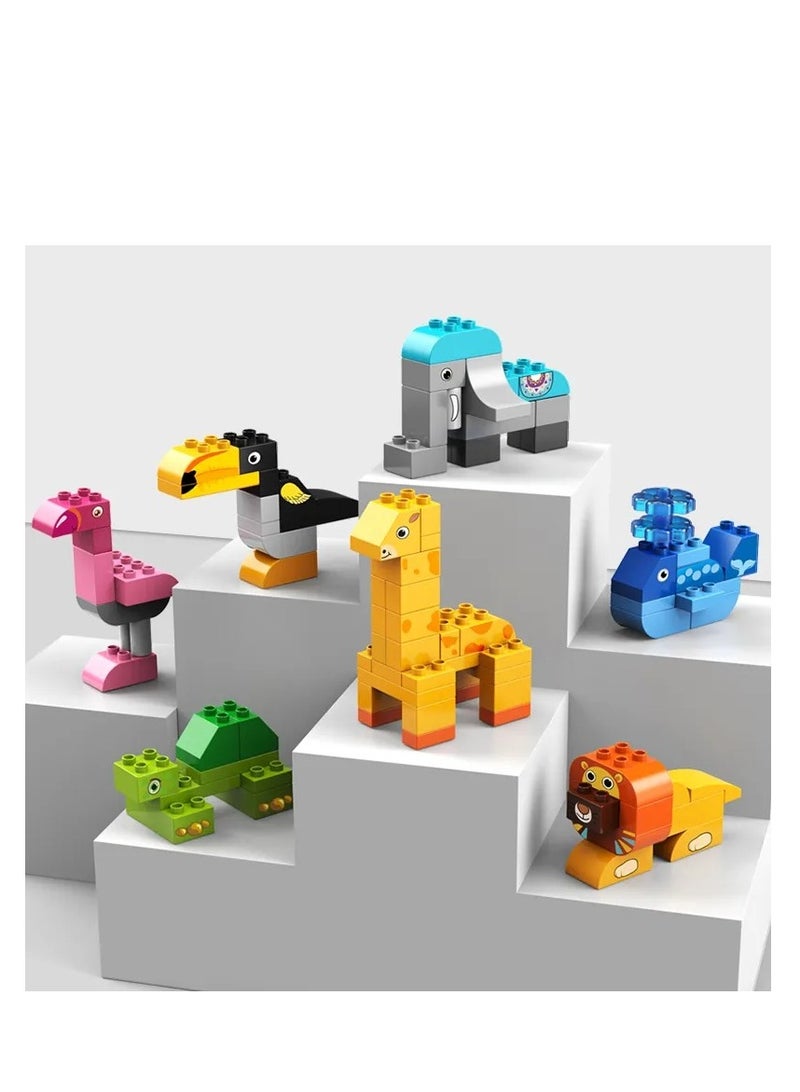 Creative Animals Toy FL1650, 102 Big Blocks Building Set for 3+ Years Old Boys and Girls Who Love Zoo and Nature, Kids Learning and Education Kit