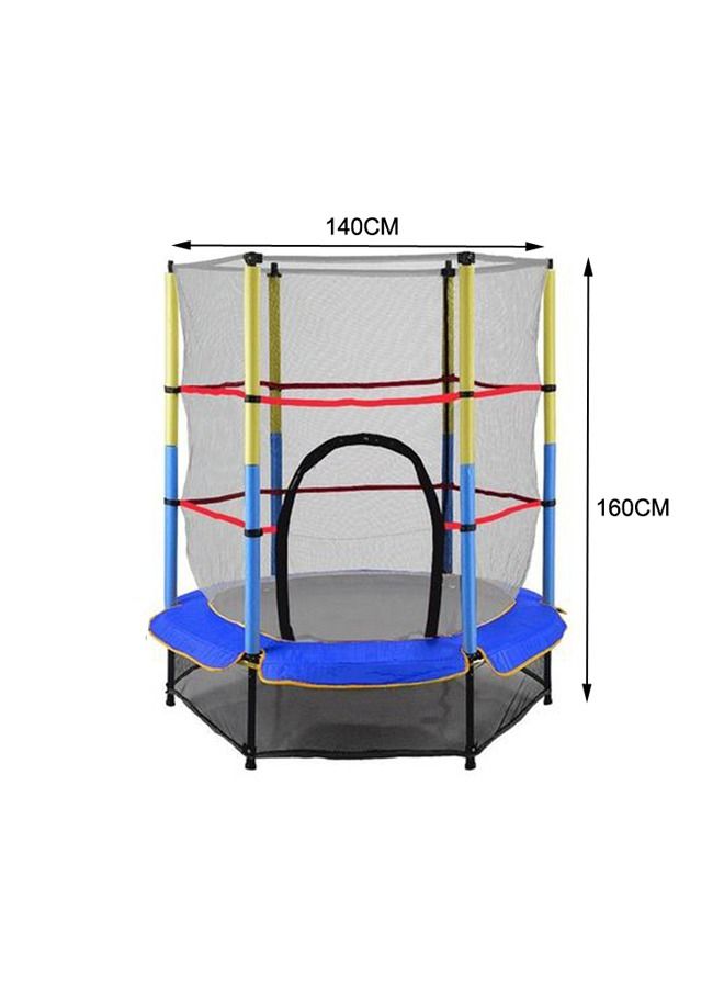 5.5ft Trampoline Fitness Jump Indoor Children's Round Trampolines With Enclosure 140x140x160cm