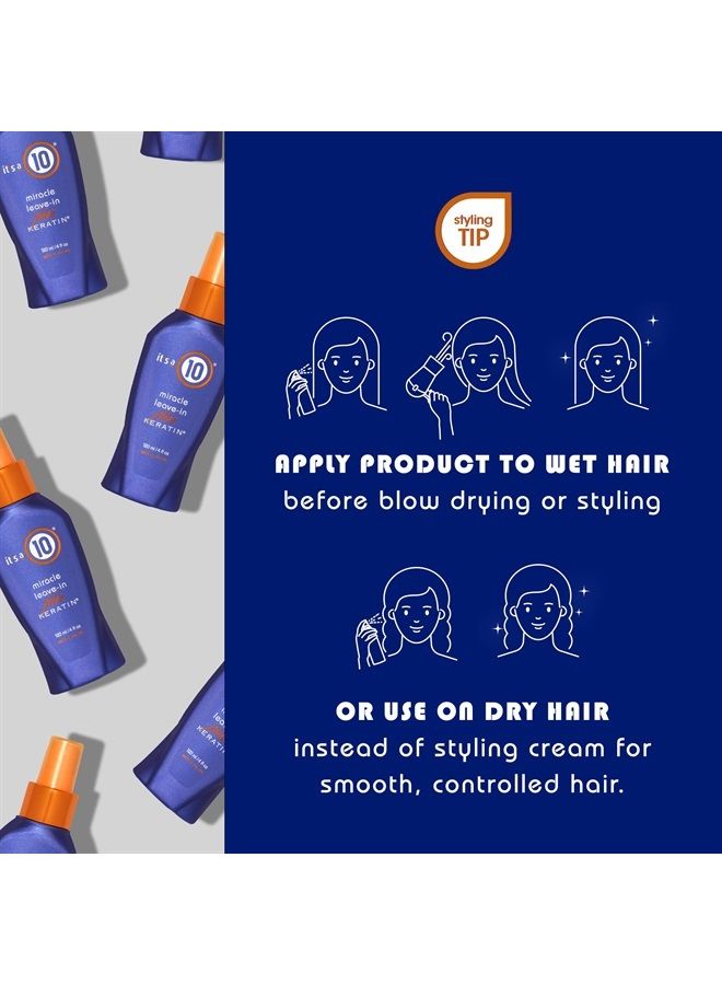 Miracle Leave-In Plus Keratin, 4 Fl. Oz (Pack of 1)