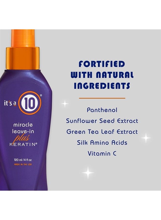 Miracle Leave-In Plus Keratin, 4 Fl. Oz (Pack of 1)