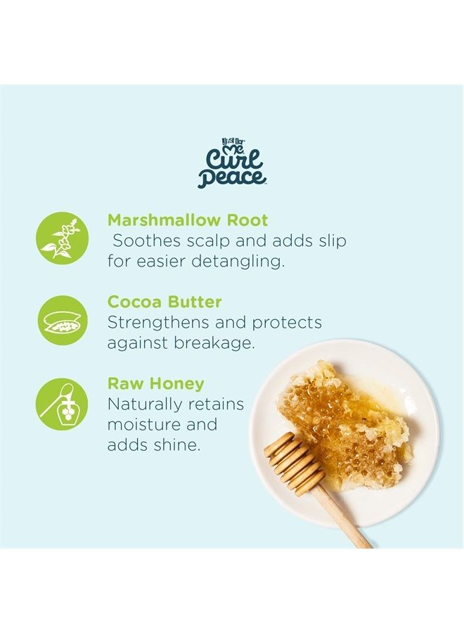 Curl Peace Ultimate Detangling Conditioner - Nourishes & Replenishes, Contains Marshmallow Root Extract, Cocoa Butter & Raw Honey, Sulfate Free, No Animal Testing, 12 oz
