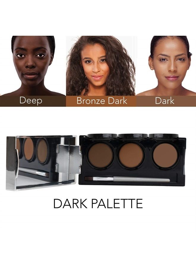 Full Coverage Concealer Palette, Waterproof Concealer Cream, 3 Colors + Brush, by Dermaflage