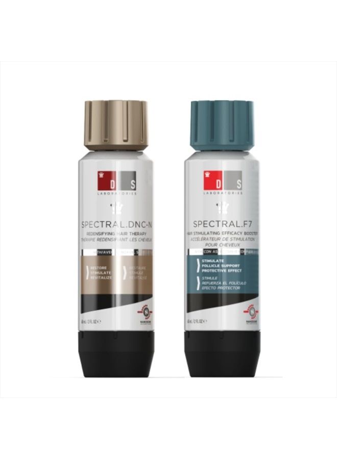 Spectral.DNC-N and Spectral.F7 Hair Growth Serum Bundle by DS Laboratories - Hair Loss and Thinning Hair Treatment, Hair Loss Treatment for Fuller, Thicker Hair for Men and Women (2 fl oz)