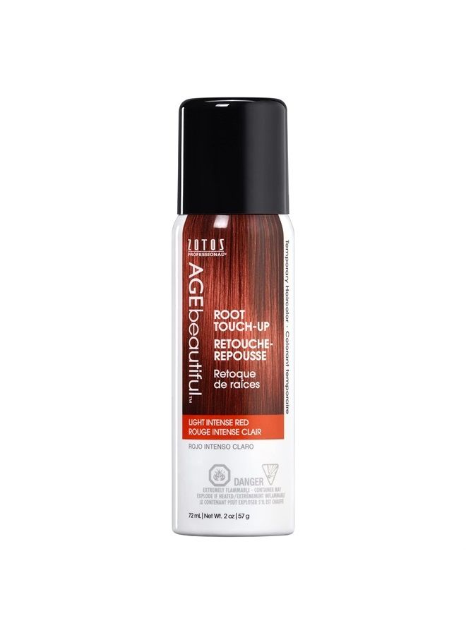 AGEbeautiful Root Touch Up Hair Color Spray | Touch-Up Gray Concealer | Temporary Cover Up | Light Intense Red | 2 Fl Oz