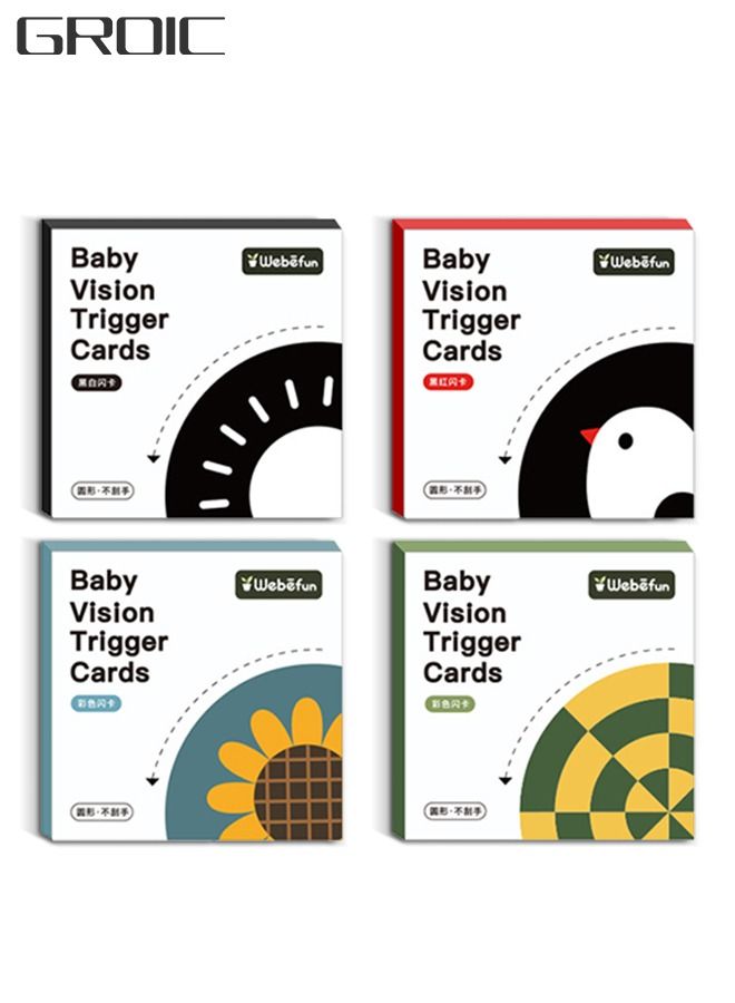 High Contrast Baby Flashcard, 18 PCs，36 patterns, Black White Red Colorful Visual Stimulation Learning Activity Card for Babies Ages 0-3-6-12-36 Months, Newborn Infants Toys Gift