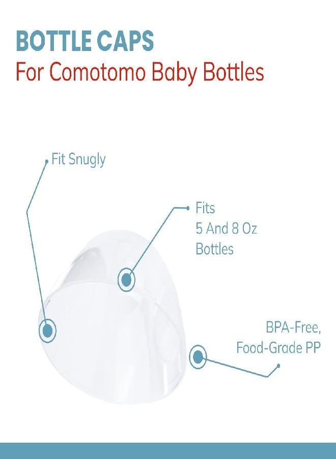 Baby Bottle Cap Lid for Comotomo 5 Ounce and 8 Ounce Silicone Bottles, 3 Pack