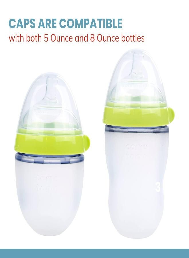 Baby Bottle Cap Lid for Comotomo 5 Ounce and 8 Ounce Silicone Bottles, 3 Pack