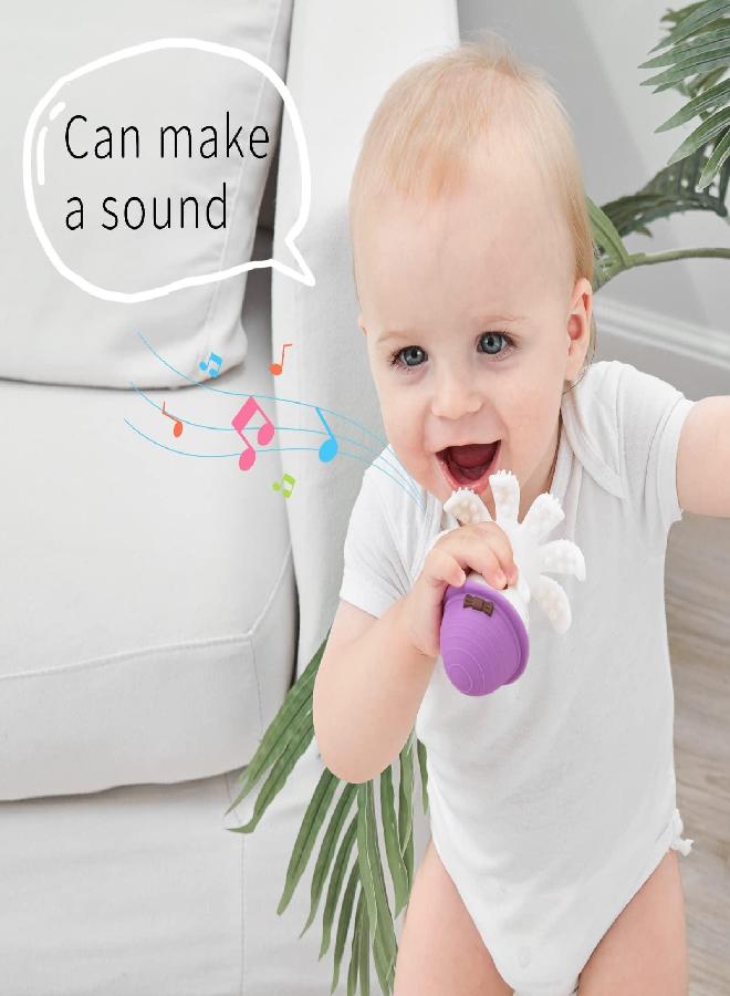 Baby Teething Toys for Babies 6-12 Months, Mombella Octopus Baby Teether 12-18 Months, Soft Silicone Infant Teething Toys 6-9 Month Old, Kids Chew Toy to Soothe Sore Gums, BPA Free Baby Gift, Purple
