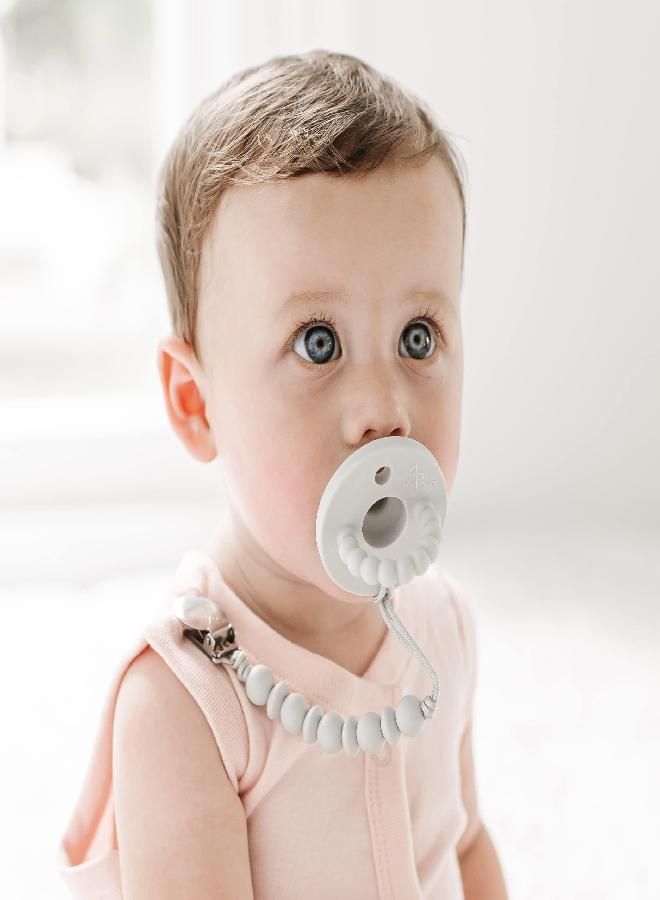 Ryan & Rose Cutie PAT Pacifier Teether (Stage 1, Grey)