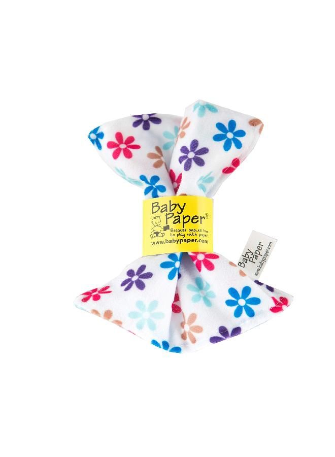 Baby Paper Original Crinkle Teether and Sensory Toy for Babies and Infants | Flower Print | Non-Toxic, Washable | The for Baby Showers