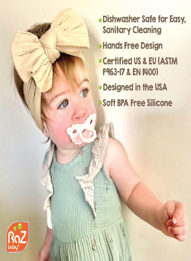 RaZbaby RaZberry Silicone Baby Teether Toy - Berrybumps Soothe Babies Sore Gums - Infant Teething Toy - Hands Free Design - BPA Free - Easy-to-Hold Design - Teething Relief Pacifier - Fruit Shape/Mint