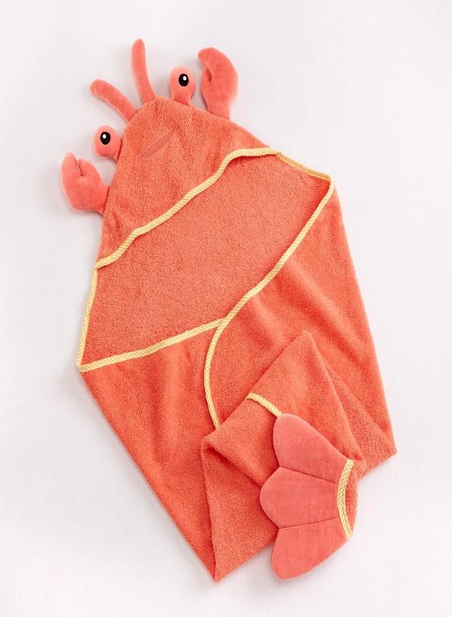Baby Aspen Baby Boys Lobster Laughs (Updated Gift Packaging) Hooded Towel, Orange, 1 Count US