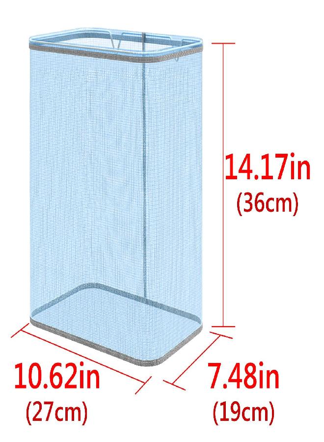 Linkidea 2 Packs Bath Toy Storage Organizer, Hanging Mesh Bathtub Toy Holder Basket with Adhesive Hooks, Shower Caddy for Kids Toddlers Bathroom Car Toy (Blue & Pink)