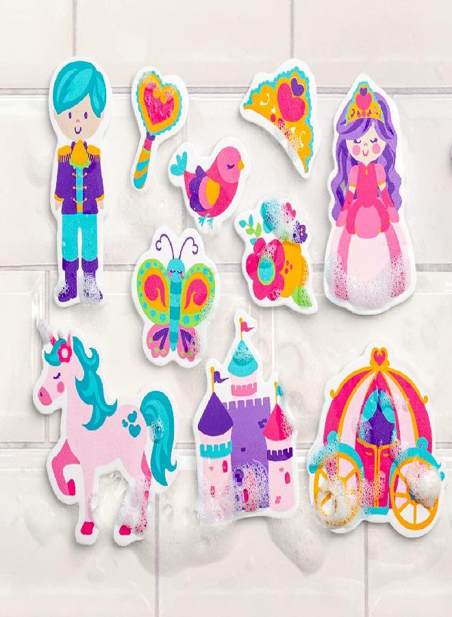 Stephen Joseph, Floating Foam Bath Character 10-Piece Toy Set, Princess (SJ1148), Small