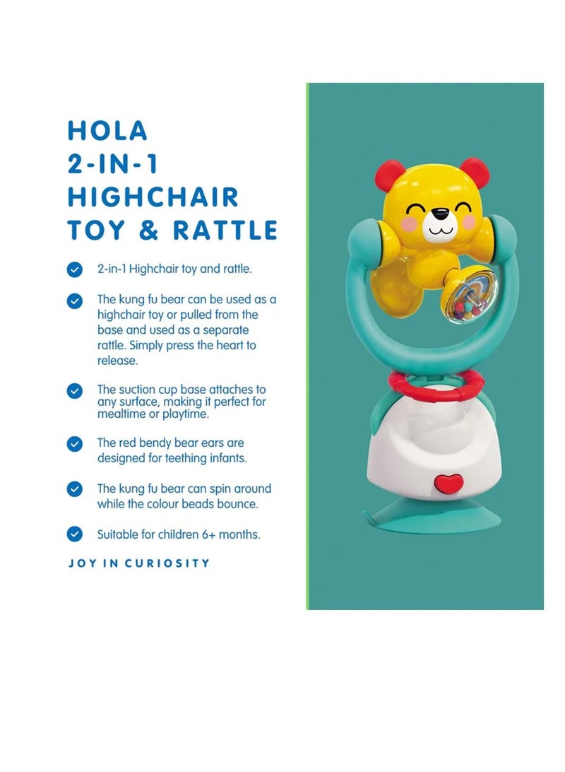 2-in-1 High Chair Toys & Baby Rattle Bear