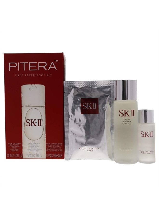 Pitera First Experience for Unisex 3 Piece Kit (2.5 Ounce Facial Treatment Essence + 1 Ounce Facial Treatment Clear Lotion + 1 Count Facial Treatment Mask)