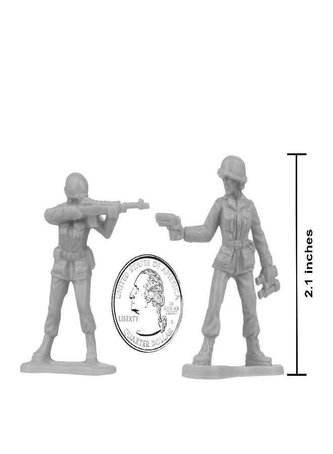 BMC Plastic Army Women - 36pc Gray Female Soldier Figures - Made in USA