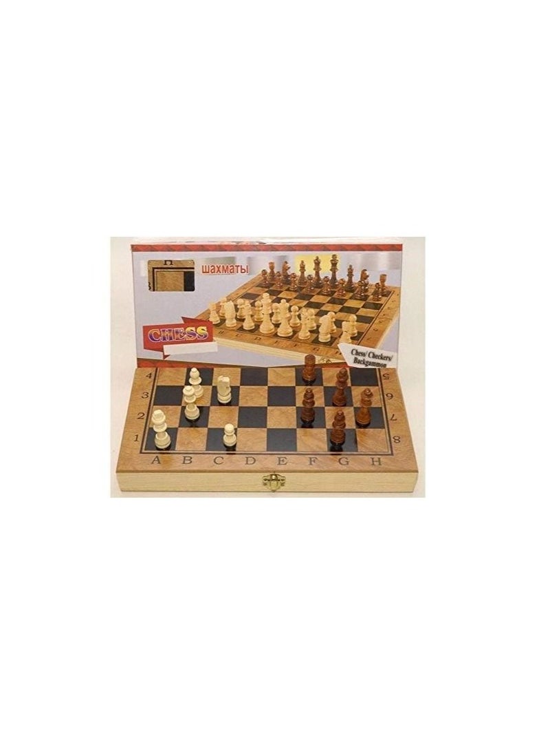 Wood chess waxmatbi large size large pieces of an excellent raw three in one