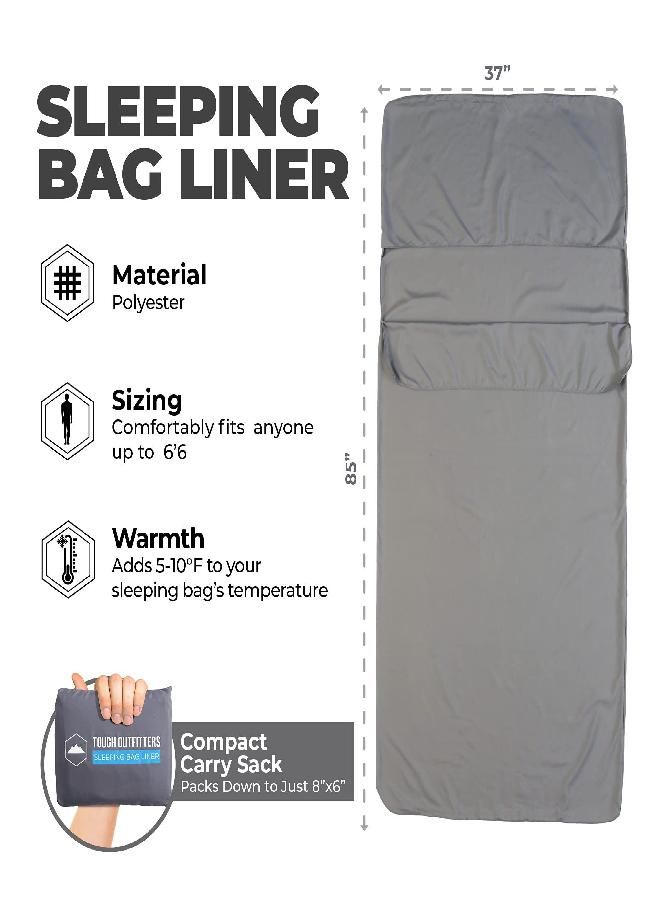 Sleeping Bag Liner - Adult Sleep Sack & Travel Sheets - Travel Sleep Sack for Backpacking, Hotels & Hostels - Lightweight Single & Double Camping Sleeping Bag Liners - Comfortable Camping Sheets