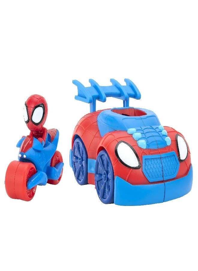 Marvel Spidey and His Amazing Friends 2 n 1 Web Strike Feature Vehicle - Must-Have Toy for All Fans