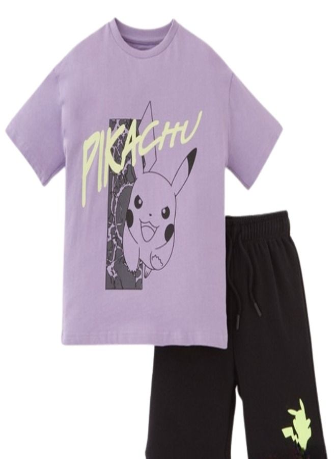 Pikachu Printed T-shirt and Short For Kids