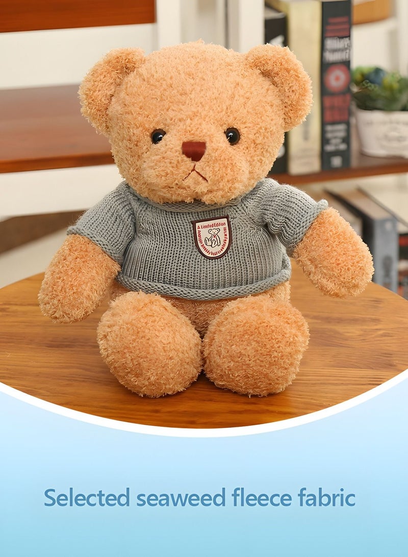 30CM Teddy Bear Stuffed Animal Plush Bear with Sweater, Lovely Plushies for Animal Themed Parties,Children's Companion Toy