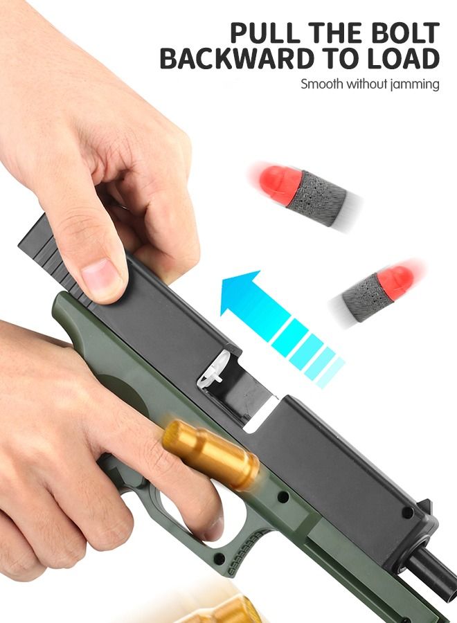 Soft Bullet Gun, Toy Foam Blasters Soft Bullet, Shell Ejection Soft Bullet Toy Gun with Soft Bullets & Pull Back Action & Darts Targets Set Pistol Toys for Kids