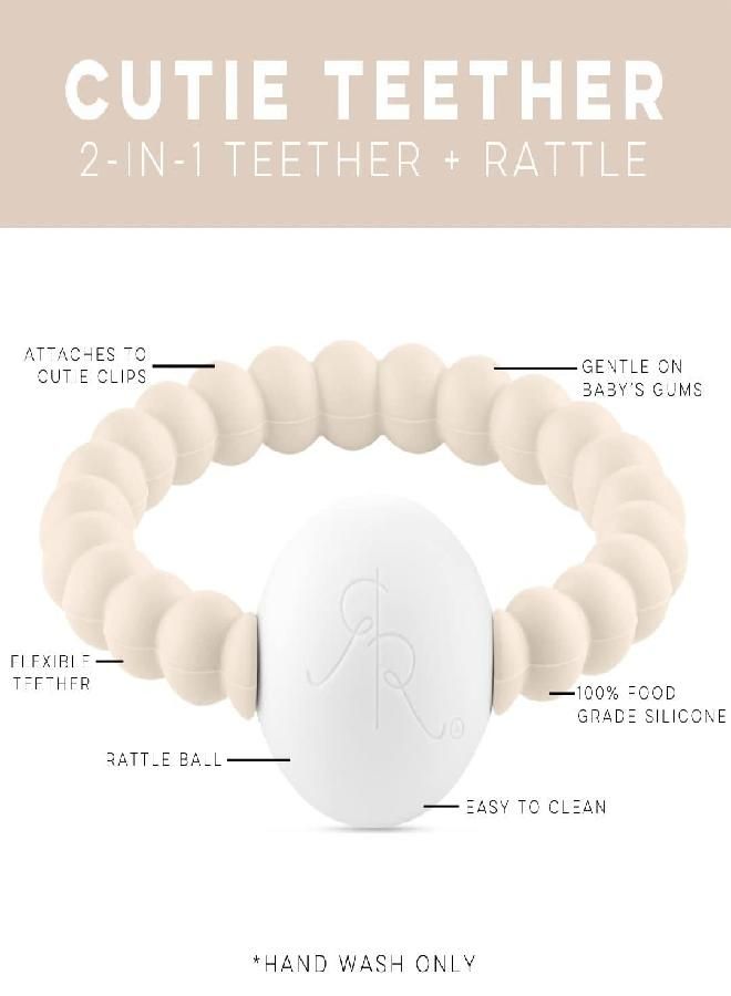 Ryan and Rose Cutie Teether Rattle (Ivory)