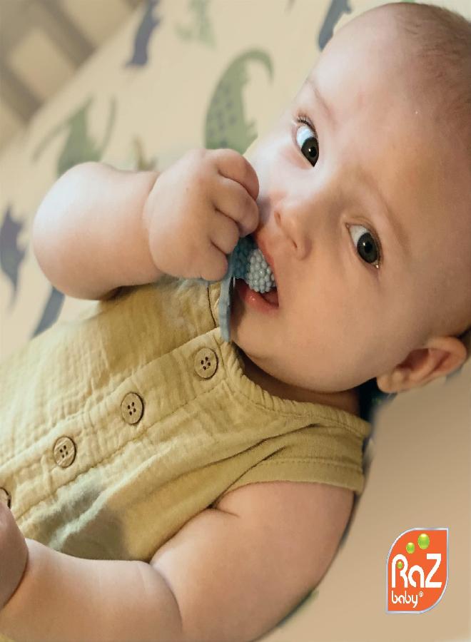 RaZbaby RaZberry Silicone Baby Teether Toy (2-Pack) - Berrybumps Soothe Babies Sore Gums - Infant Teething Toy - Hands Free Design - BPA Free - Easy-to-Hold Design - Teething Relief Pacifier Red