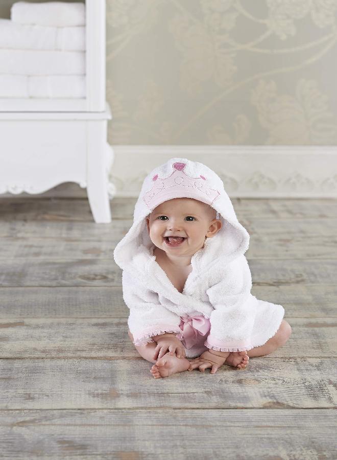 Baby Aspen Little Princess Hooded Towel Robe, Baby Shower Gifts, 0-9 Months, Baby Bath Towel/Spa Robe