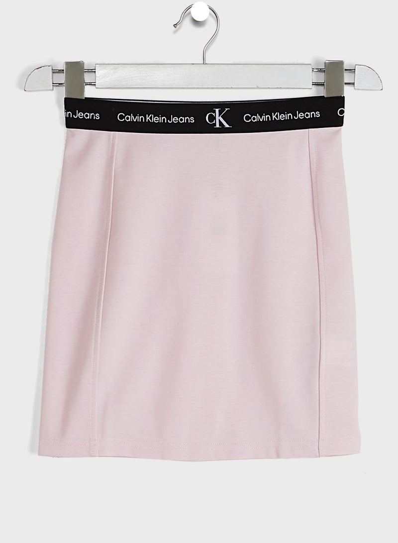 Kids Logo Tape Milano Jersey Skirt