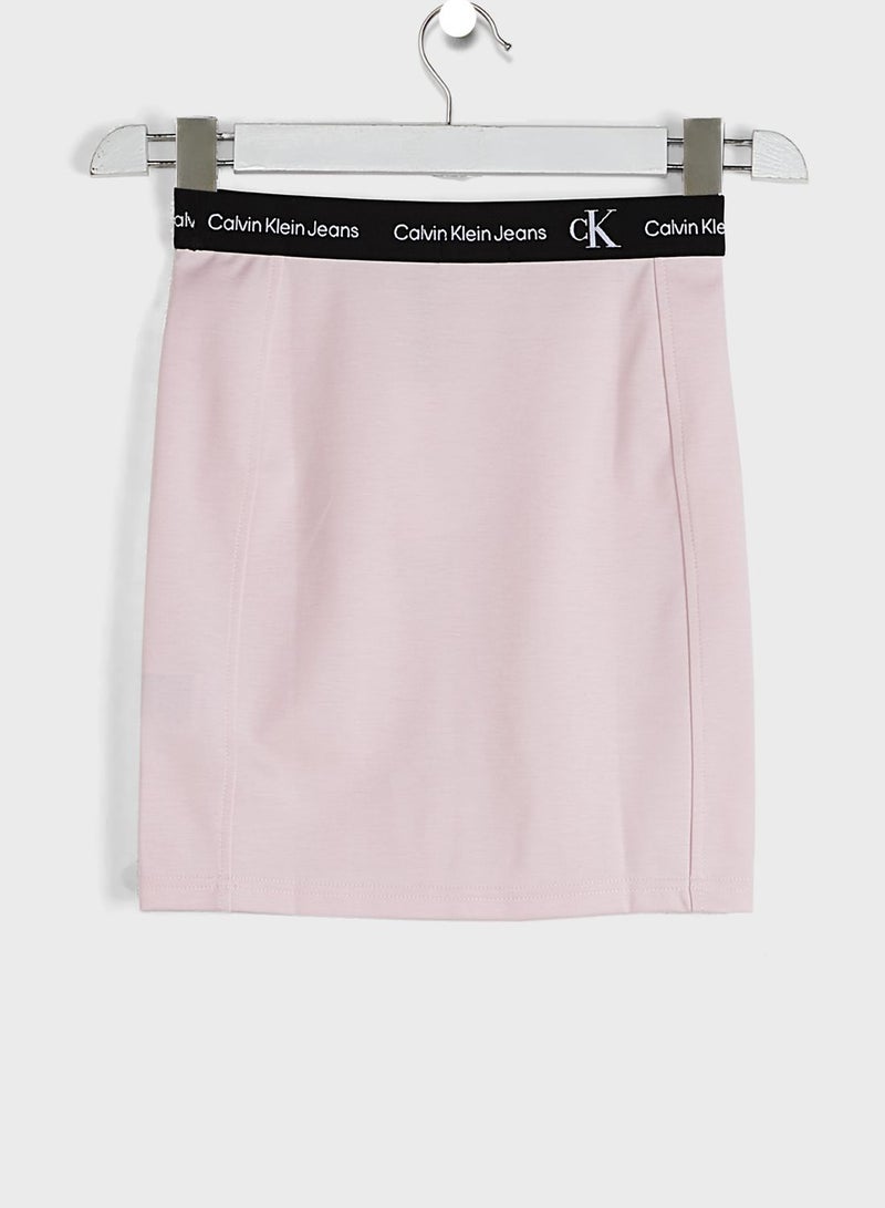 Kids Logo Tape Milano Jersey Skirt