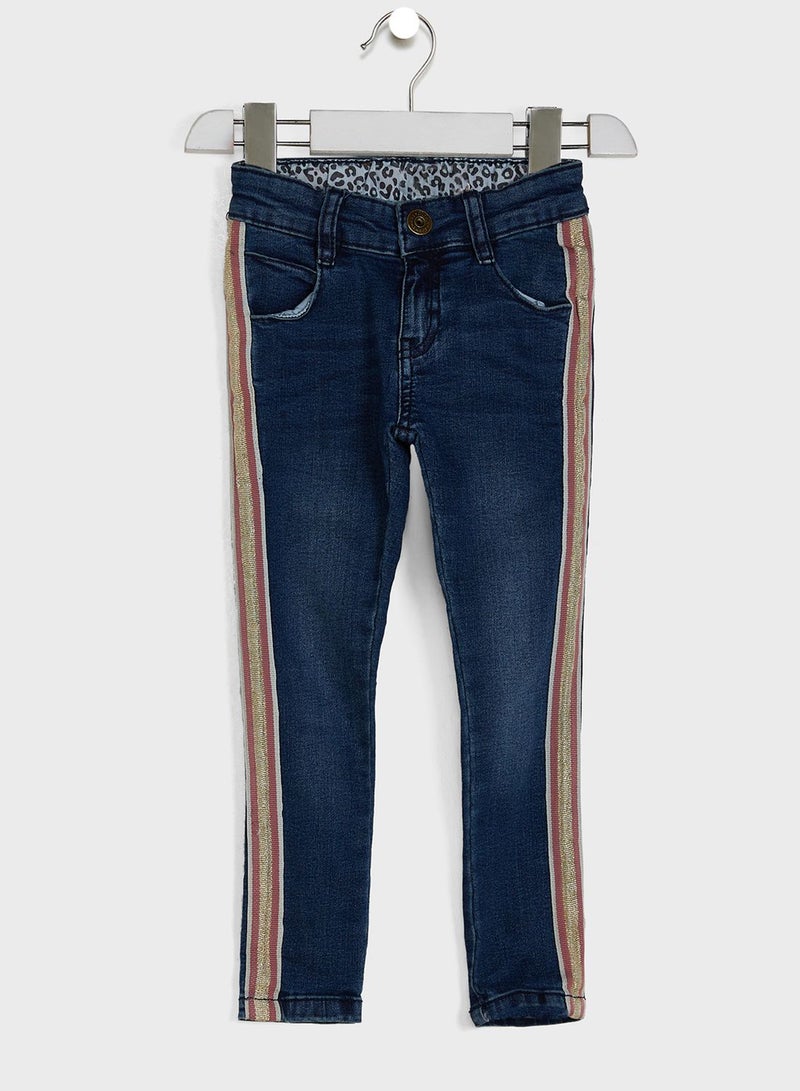 Kids Side Stripes Slim Fit Jeans