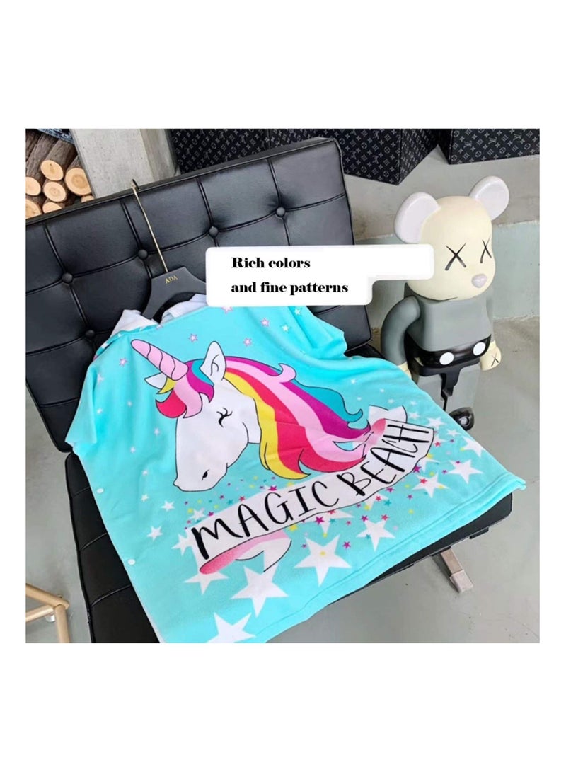 Beach Poncho Larger Hooded Beach Towel, Beach Accessories Essentials, Surf Poncho Changing Towel Robe, Kids Microfiber Bath Towel Cover-up Super Soft Plush, with Hood for Kids for Girls