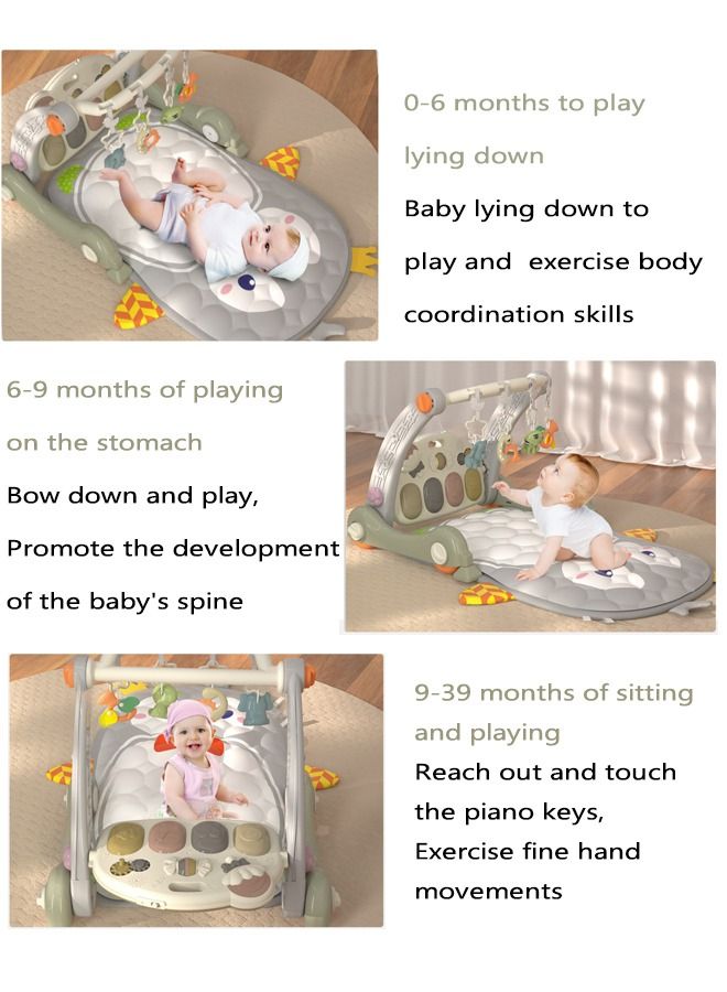 2 in 1 Multifunction Piano & Fitness Rack Walker For Children Play Together