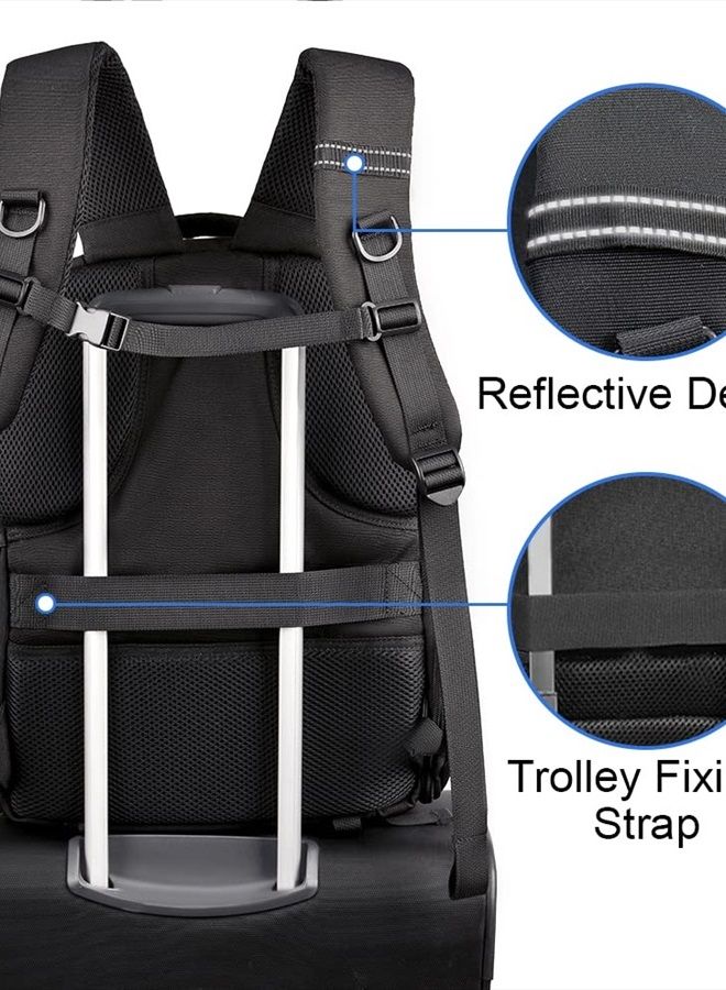 Camera Backpack Professional DSLR Bag with USB Charging Port Rain Cover, Photography Laptop Backpack for Women Men Waterproof, Camera Case Compatible for Sony Canon Nikon Lens Tripod Accessories