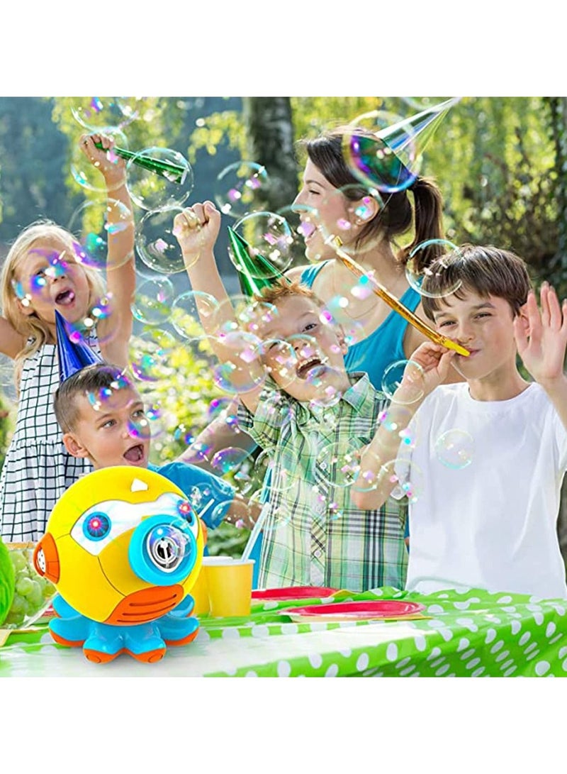 Bubble Machine, Bubble Blower for Toddlers Octopus Auto Bubble Maker with Light for Kids Automatic Outdoor Indoor Bubble Maker Toy