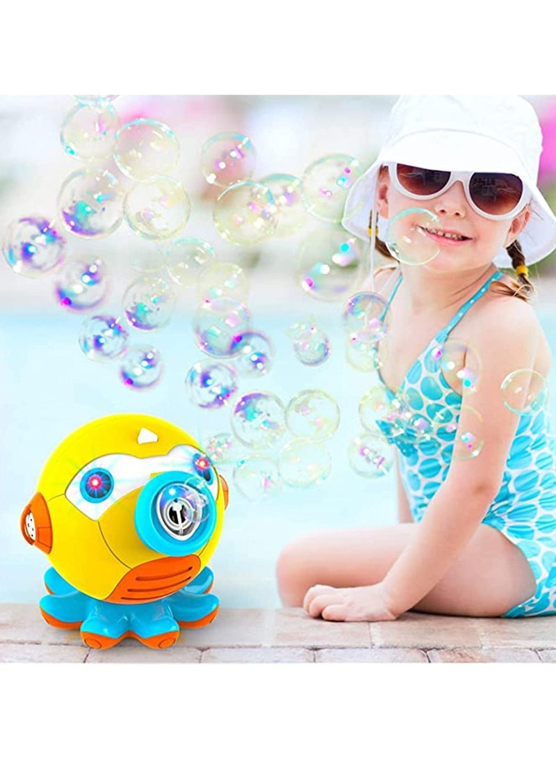 Bubble Machine, Bubble Blower for Toddlers Octopus Auto Bubble Maker with Light for Kids Automatic Outdoor Indoor Bubble Maker Toy
